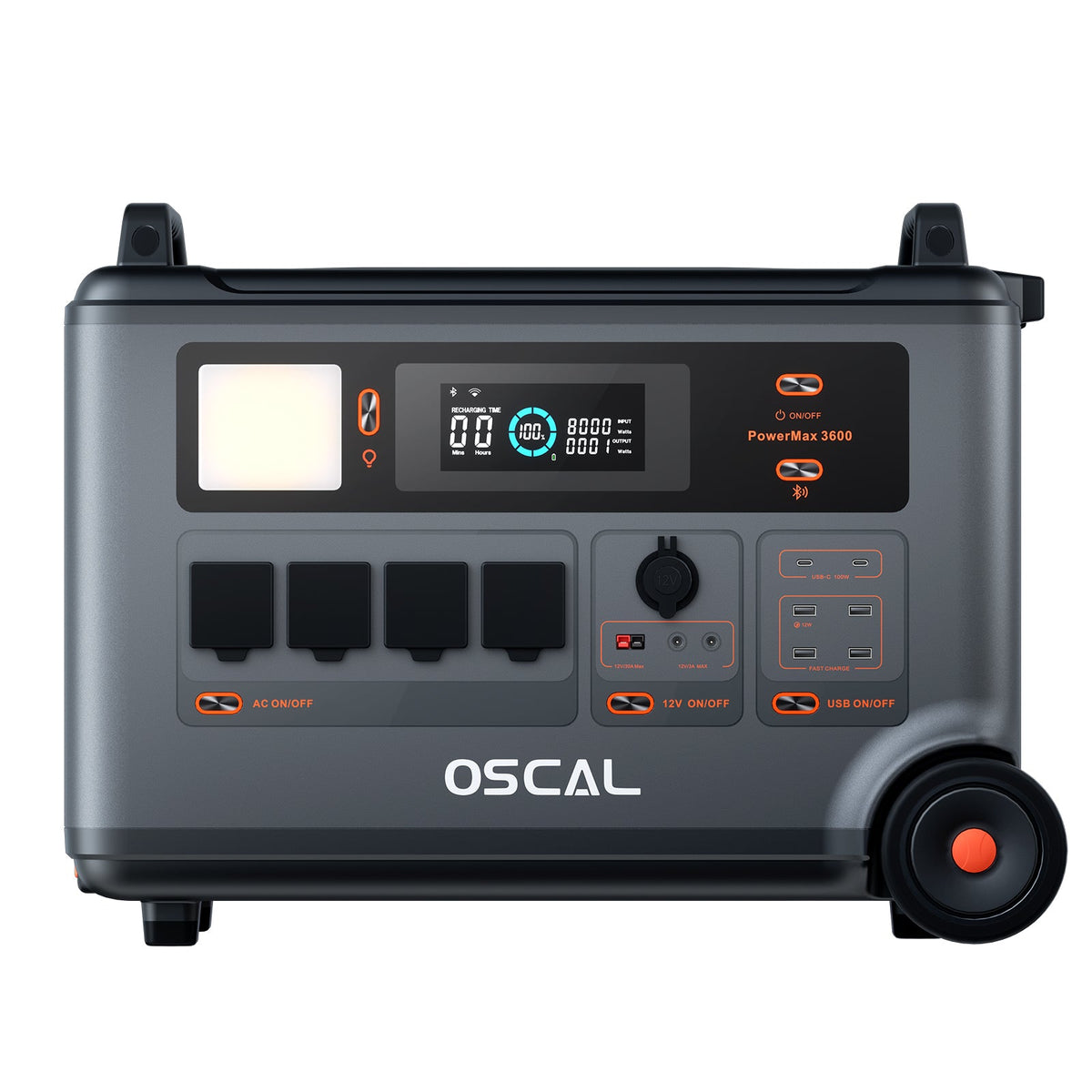 OSCAL PowerMax 3600W Powerstation | 3600Wh LiFePO4 | Inkl. 200W Solarpanel