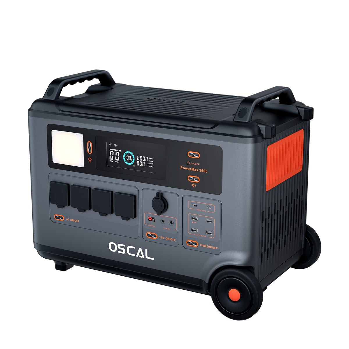 OSCAL PowerMax 3600W Powerstation | 3600Wh LiFePO4 | Inkl. 200W Solarpanel