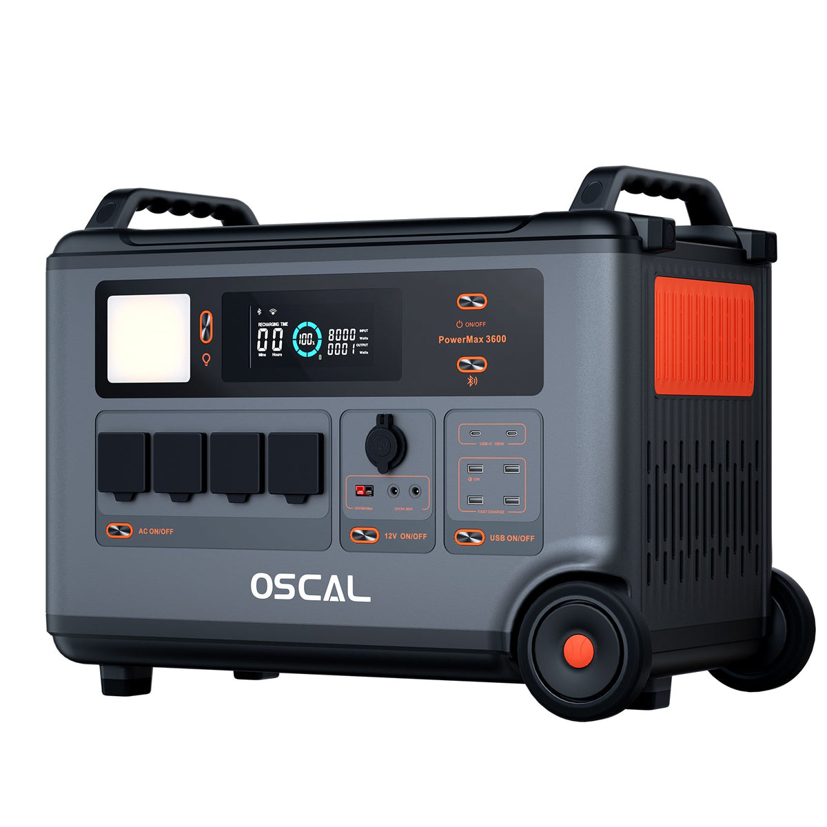 OSCAL PowerMax 3600W Powerstation | 3600Wh LiFePO4 | Inkl. 200W Solarpanel