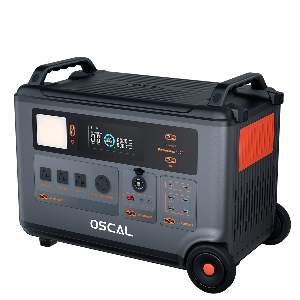 OSCAL PowerMax 6000 Powerstation | 6000W/3600Wh LiFePO4 | Inkl. 200W Solarpanel