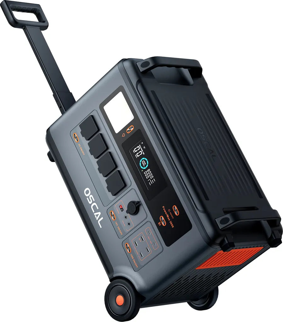 OSCAL PowerMax 3600W Powerstation + 2x 200W Solarpanel